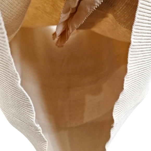 Nwot Philosophy by Republic Tan Ruffled 3/4 Sleeve Cardigan w/Silver Bead Button - Picture 14 of 15